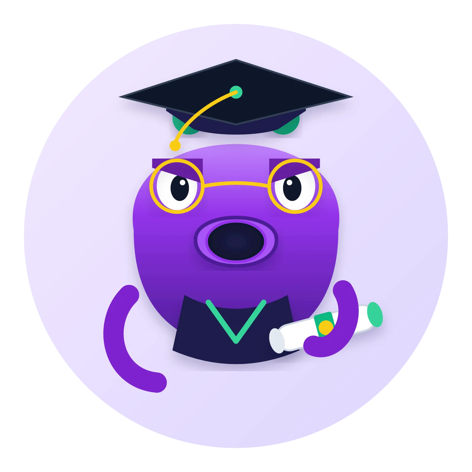 Docuzin com capelo e diploma acadêmico
